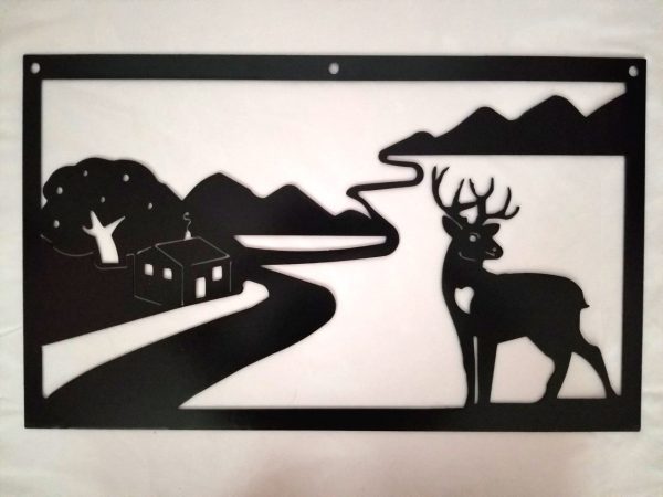SC Metal Art home decor country road deer
