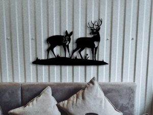 SC Metal Art Love Deer Home Decor Garden Sign Door Decorating
