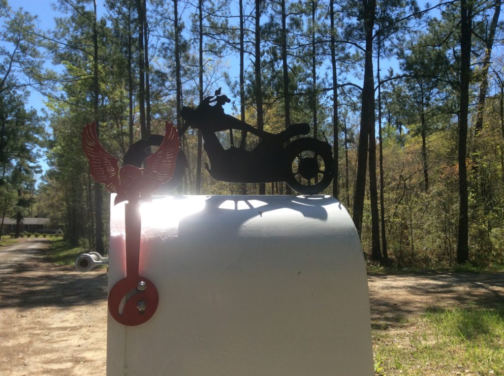 sc metal art home garden mail box decor Motorcycle