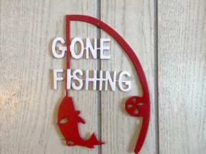 sc metal art handcraft customized gone fishing
