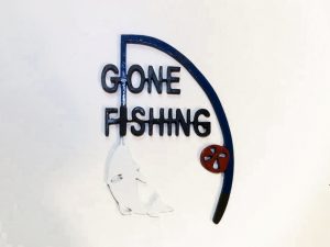 sc metal art handcraft customized gone fishing