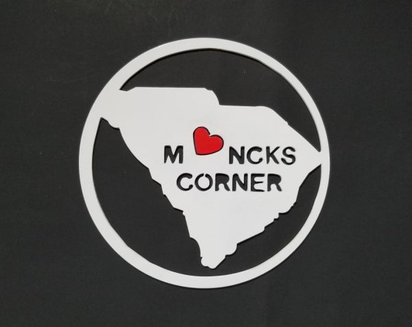 SC Metal Art I love Moncks Corner Home Decor Unique Travel Gifts