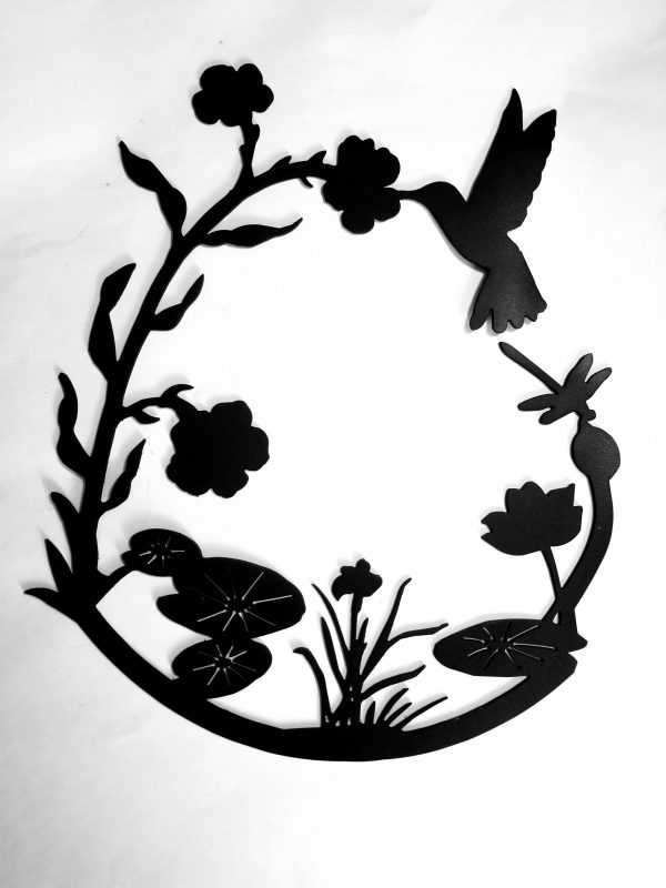 SC Metal Art Hummingbird and Dragonfly Nature Scenery - Image 4